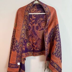 Orange and Purple Paisley Shawl